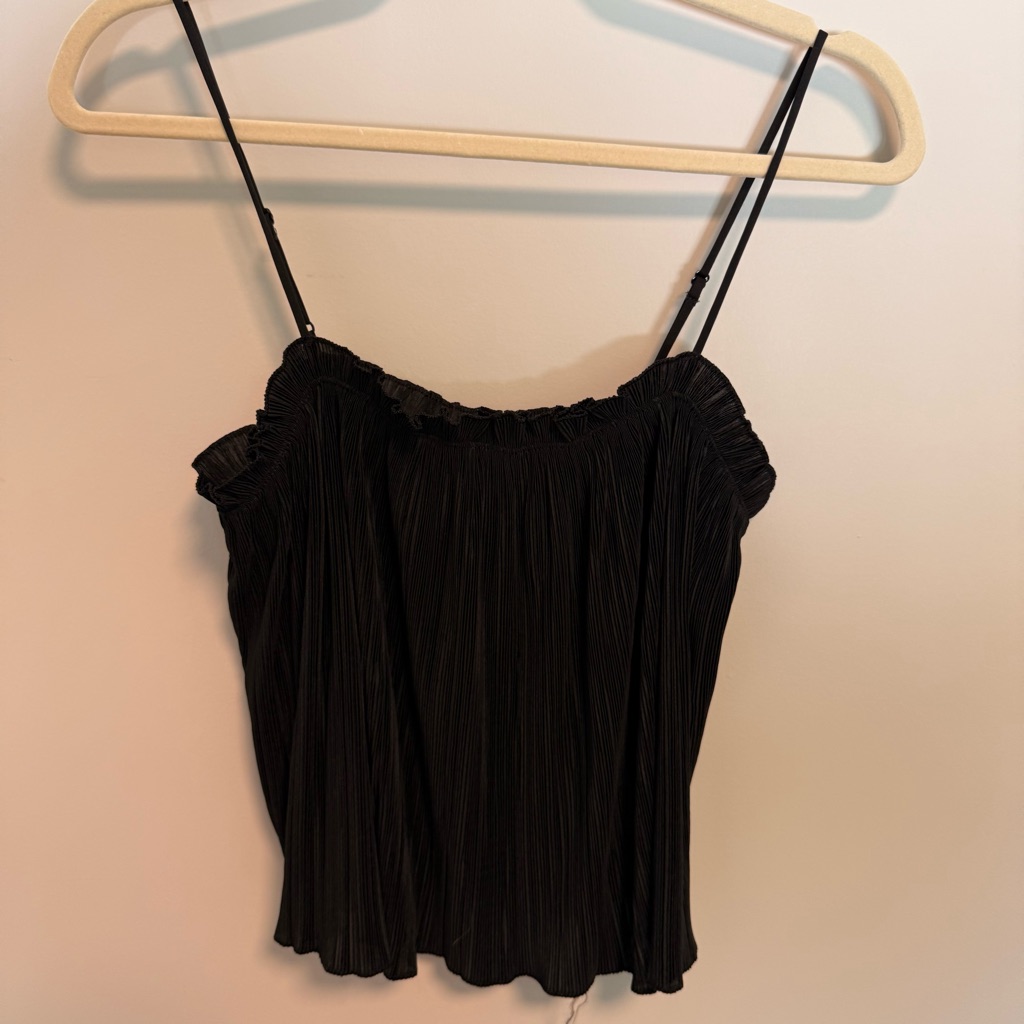 Madewell Black Pleated Women's Top